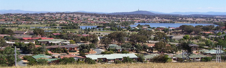 View of Gungahlin - looking towards the Brindabella Ranges